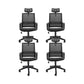 Modern Wheels Office Chair Microfiber Black Task Mid-Back Chair Matt Black 4 Piece Set Clearhalo 'furn' 'furn_office_chair' 'Furniture' 'Office Chairs' 'Office Furniture' 'office_chair' 5901789