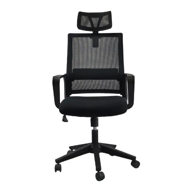 Modern Wheels Office Chair Microfiber Black Task Mid-Back Chair Black 1 Piece Clearhalo 'furn' 'furn_office_chair' 'Furniture' 'Office Chairs' 'Office Furniture' 'office_chair' 5901794