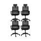 Modern Wheels Office Chair Microfiber Black Task Mid-Back Chair Black 4 Piece Set Clearhalo 'furn' 'furn_office_chair' 'Furniture' 'Office Chairs' 'Office Furniture' 'office_chair' 5901798
