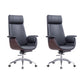Contemporary Arm Chair Fixed Arms Adjustable Seat Height with Wheels Office Chair Black 2 Piece Set With Headrest Clearhalo 'furn' 'furn_office_chair' 'Furniture' 'Office Chairs' 'Office Furniture' 'office_chair' 5901807