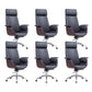 Contemporary Arm Chair Fixed Arms Adjustable Seat Height with Wheels Office Chair Black 6 Piece Set With Headrest Clearhalo 'furn' 'furn_office_chair' 'Furniture' 'Office Chairs' 'Office Furniture' 'office_chair' 5901811