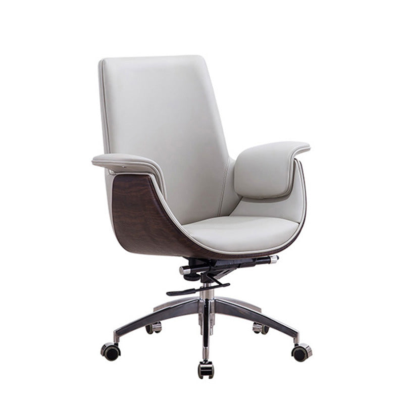 Contemporary Arm Chair Fixed Arms Adjustable Seat Height with Wheels Office Chair Clearhalo 'furn' 'furn_office_chair' 'Furniture' 'Office Chairs' 'Office Furniture' 'office_chair' 5901813