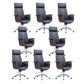 Contemporary Arm Chair Fixed Arms Adjustable Seat Height with Wheels Office Chair Black 8 Piece Set With Headrest Clearhalo 'furn' 'furn_office_chair' 'Furniture' 'Office Chairs' 'Office Furniture' 'office_chair' 5901814