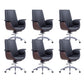 Contemporary Arm Chair Fixed Arms Adjustable Seat Height with Wheels Office Chair Black 6 Piece Set Without Headrest Clearhalo 'furn' 'furn_office_chair' 'Furniture' 'Office Chairs' 'Office Furniture' 'office_chair' 5901820