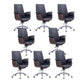 Contemporary Arm Chair Fixed Arms Adjustable Seat Height with Wheels Office Chair Black 8 Piece Set Without Headrest Clearhalo 'furn' 'furn_office_chair' 'Furniture' 'Office Chairs' 'Office Furniture' 'office_chair' 5901821