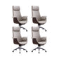 Contemporary Arm Chair Fixed Arms Adjustable Seat Height with Wheels Office Chair White 4 Piece Set With Headrest Clearhalo 'furn' 'furn_office_chair' 'Furniture' 'Office Chairs' 'Office Furniture' 'office_chair' 5901823