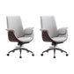 Contemporary Arm Chair Fixed Arms Adjustable Seat Height with Wheels Office Chair White 2 Piece Set Without Headrest Clearhalo 'furn' 'furn_office_chair' 'Furniture' 'Office Chairs' 'Office Furniture' 'office_chair' 5901827