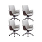 Contemporary Arm Chair Fixed Arms Adjustable Seat Height with Wheels Office Chair White 4 Piece Set Without Headrest Clearhalo 'furn' 'furn_office_chair' 'Furniture' 'Office Chairs' 'Office Furniture' 'office_chair' 5901828