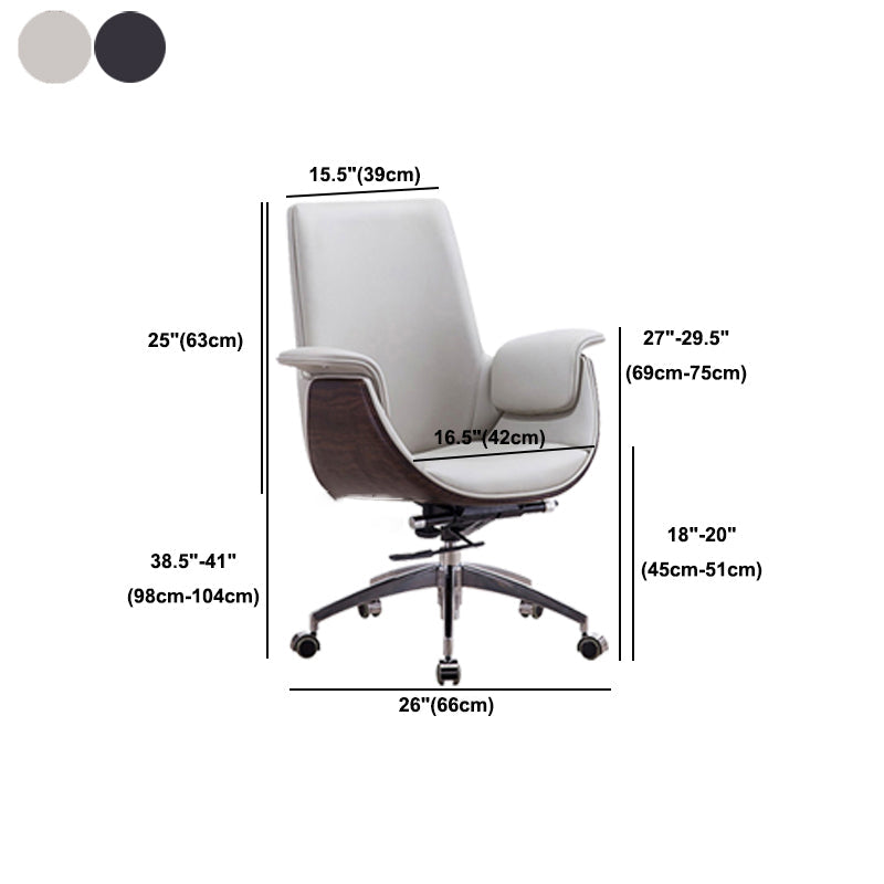 Contemporary Arm Chair Fixed Arms Adjustable Seat Height with Wheels Office Chair Clearhalo 'furn' 'furn_office_chair' 'Furniture' 'Office Chairs' 'Office Furniture' 'office_chair' 5901832
