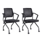 Contemporary Arm Chair Fixed Arms Black with Wheels Office Chair 2 Piece Set Clearhalo 'furn' 'furn_office_chair' 'Furniture' 'Office Chairs' 'Office Furniture' 'office_chair' 5901834