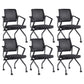 Contemporary Arm Chair Fixed Arms Black with Wheels Office Chair 6 Piece Set Clearhalo 'furn' 'furn_office_chair' 'Furniture' 'Office Chairs' 'Office Furniture' 'office_chair' 5901837