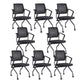 Contemporary Arm Chair Fixed Arms Black with Wheels Office Chair 8 Piece Set Clearhalo 'furn' 'furn_office_chair' 'Furniture' 'Office Chairs' 'Office Furniture' 'office_chair' 5901839