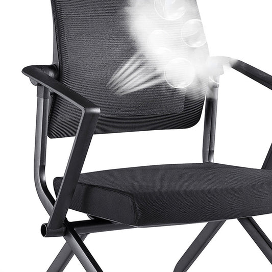 Contemporary Arm Chair Fixed Arms Black with Wheels Office Chair Clearhalo 'furn' 'furn_office_chair' 'Furniture' 'Office Chairs' 'Office Furniture' 'office_chair' 5901843