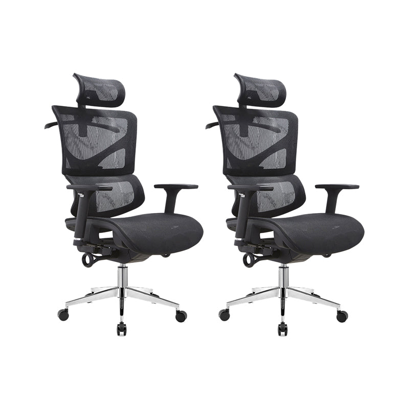 Modern & Contemporary Wheels Chair Black Task High Back Chair 2 Piece Set Without Footrest Clearhalo 'furn' 'furn_office_chair' 'Furniture' 'Office Chairs' 'Office Furniture' 'office_chair' 5901848