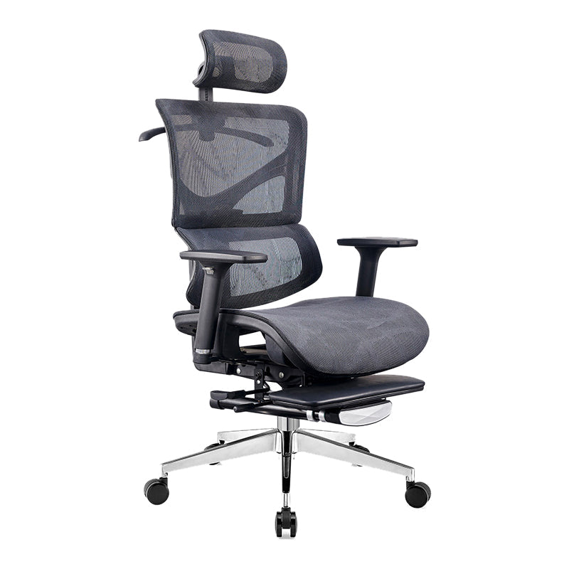 Modern & Contemporary Wheels Chair Black Task High Back Chair 1 Piece With Footrest Clearhalo 'furn' 'furn_office_chair' 'Furniture' 'Office Chairs' 'Office Furniture' 'office_chair' 5901856