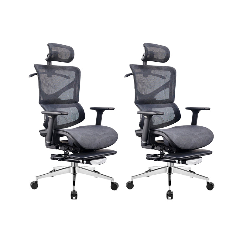 Modern & Contemporary Wheels Chair Black Task High Back Chair 2 Piece Set With Footrest Clearhalo 'furn' 'furn_office_chair' 'Furniture' 'Office Chairs' 'Office Furniture' 'office_chair' 5901859