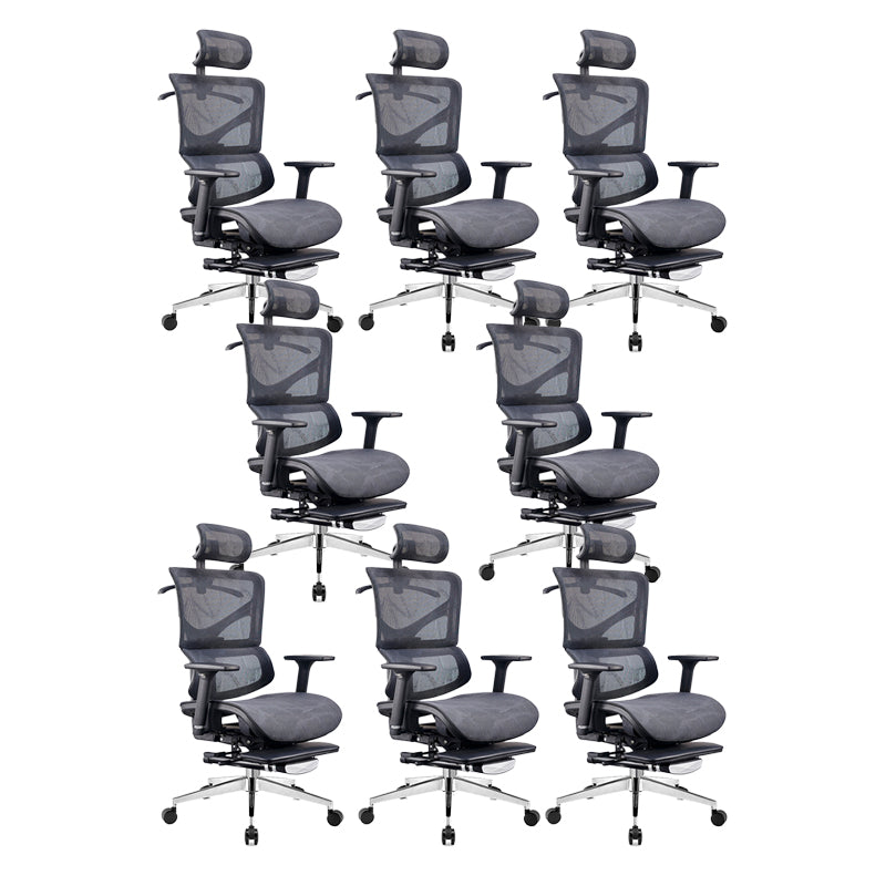 Modern & Contemporary Wheels Chair Black Task High Back Chair 8 Piece Set With Footrest Clearhalo 'furn' 'furn_office_chair' 'Furniture' 'Office Chairs' 'Office Furniture' 'office_chair' 5901864