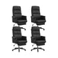 Contemporary Chair Fixed Arms Adjustable Seat Height Office Chair Black 4 Piece Set Clearhalo 'furn' 'furn_office_chair' 'Furniture' 'Office Chairs' 'Office Furniture' 'office_chair' 5901905