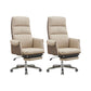 Contemporary Chair Fixed Arms Adjustable Seat Height Office Chair Beige 2 Piece Set Clearhalo 'furn' 'furn_office_chair' 'Furniture' 'Office Chairs' 'Office Furniture' 'office_chair' 5901918