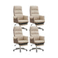 Contemporary Chair Fixed Arms Adjustable Seat Height Office Chair Beige 4 Piece Set Clearhalo 'furn' 'furn_office_chair' 'Furniture' 'Office Chairs' 'Office Furniture' 'office_chair' 5901919