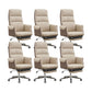 Contemporary Chair Fixed Arms Adjustable Seat Height Office Chair Beige 6 Piece Set Clearhalo 'furn' 'furn_office_chair' 'Furniture' 'Office Chairs' 'Office Furniture' 'office_chair' 5901920