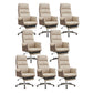 Contemporary Chair Fixed Arms Adjustable Seat Height Office Chair Beige 8 Piece Set Clearhalo 'furn' 'furn_office_chair' 'Furniture' 'Office Chairs' 'Office Furniture' 'office_chair' 5901921