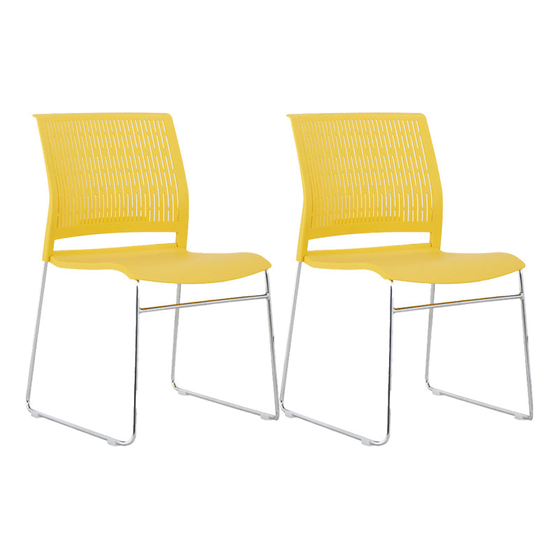Chaise de bureau en plastique sans bras moderne, chaise de conférence sans roues