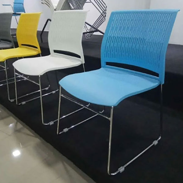 Chaise de bureau en plastique sans bras moderne, chaise de conférence sans roues
