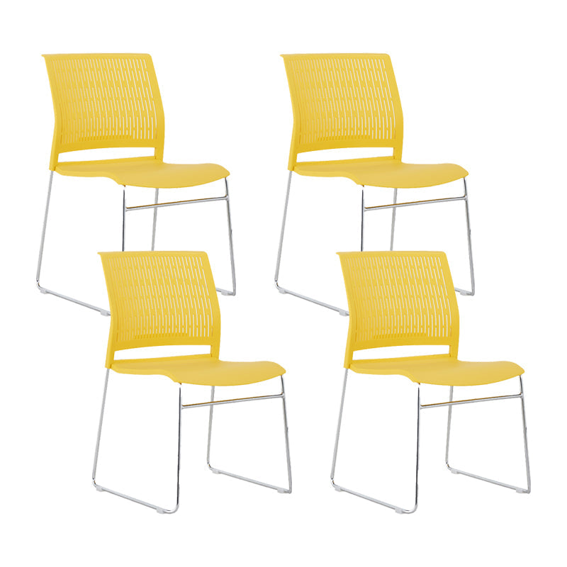 Chaise de bureau en plastique sans bras moderne, chaise de conférence sans roues