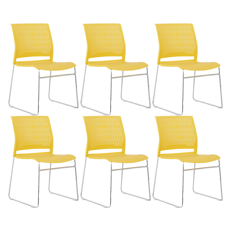 Chaise de bureau en plastique sans bras moderne, chaise de conférence sans roues