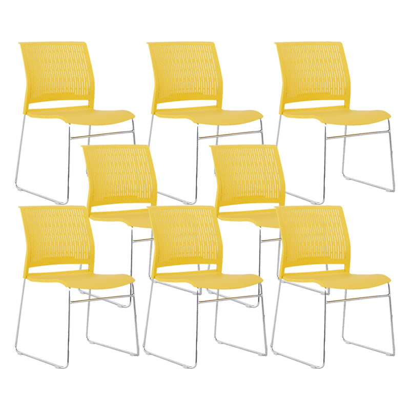 Chaise de bureau en plastique sans bras moderne, chaise de conférence sans roues