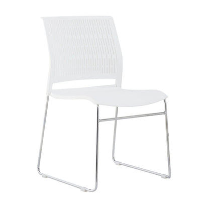 Chaise de bureau en plastique sans bras moderne, chaise de conférence sans roues