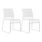Chaise de bureau en plastique sans bras moderne, chaise de conférence sans roues