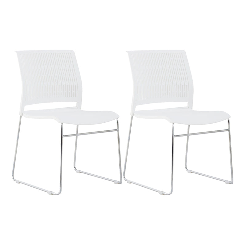 Chaise de bureau en plastique sans bras moderne, chaise de conférence sans roues