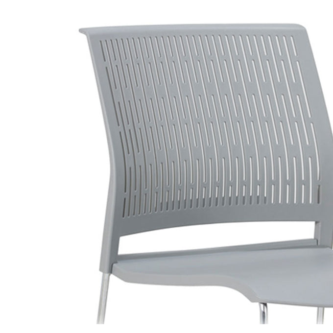Chaise de bureau en plastique sans bras moderne, chaise de conférence sans roues