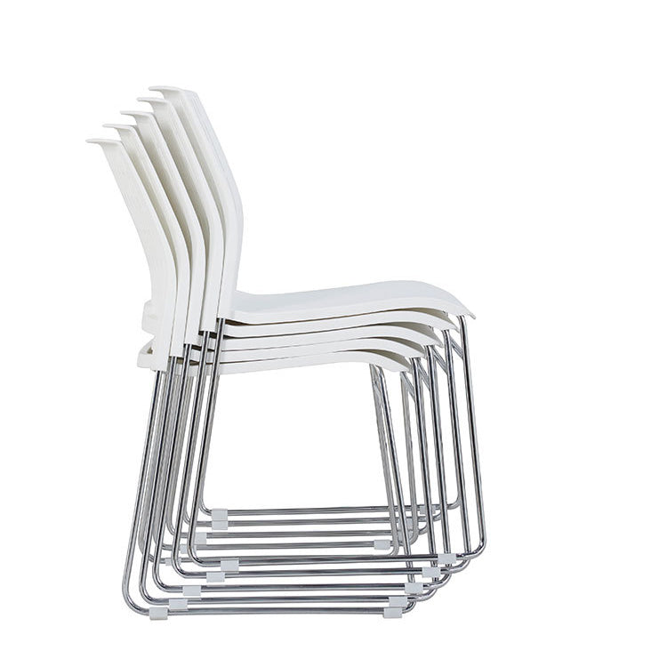 Chaise de bureau en plastique sans bras moderne, chaise de conférence sans roues