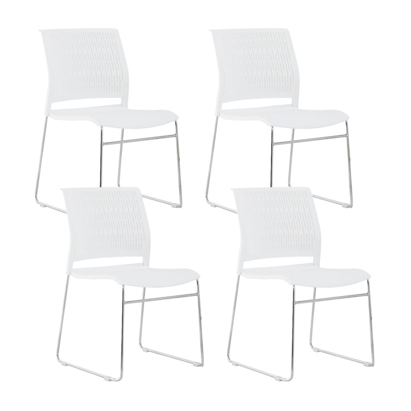 Chaise de bureau en plastique sans bras moderne, chaise de conférence sans roues