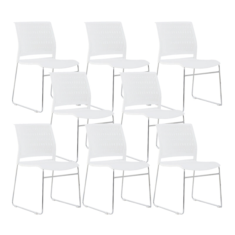 Chaise de bureau en plastique sans bras moderne, chaise de conférence sans roues