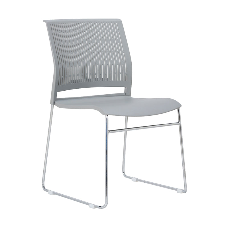 Chaise de bureau en plastique sans bras moderne, chaise de conférence sans roues