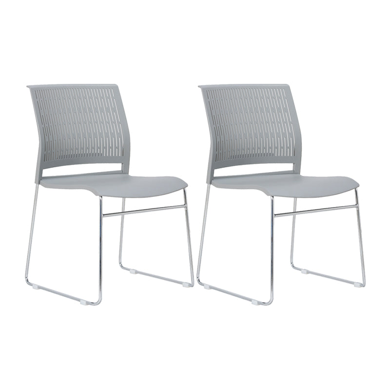 Chaise de bureau en plastique sans bras moderne, chaise de conférence sans roues
