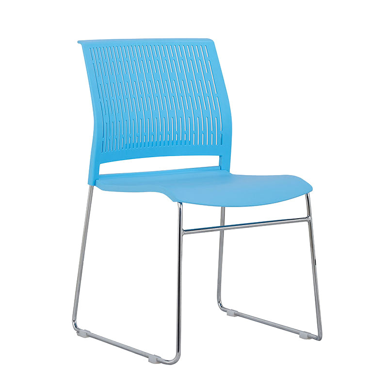 Chaise de bureau en plastique sans bras moderne, chaise de conférence sans roues