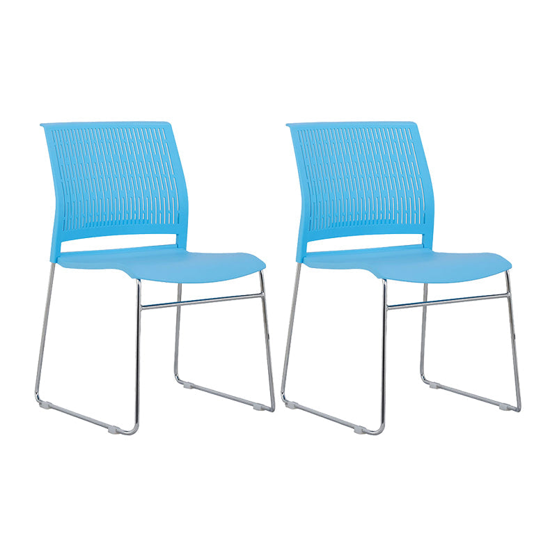 Chaise de bureau en plastique sans bras moderne, chaise de conférence sans roues