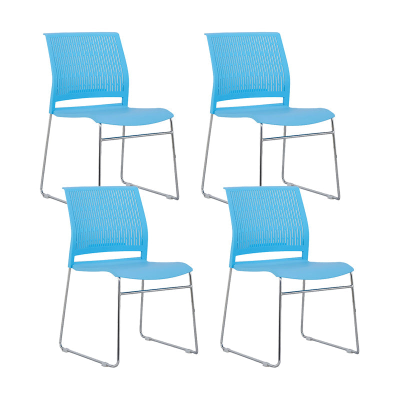 Chaise de bureau en plastique sans bras moderne, chaise de conférence sans roues