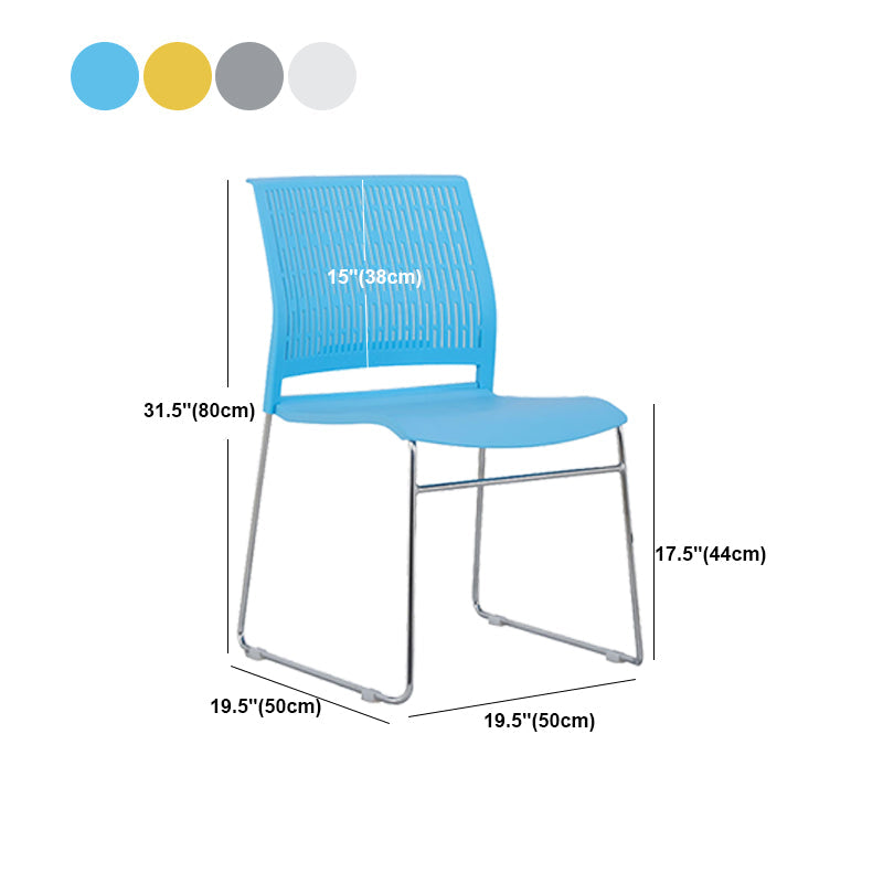 Chaise de bureau en plastique sans bras moderne, chaise de conférence sans roues