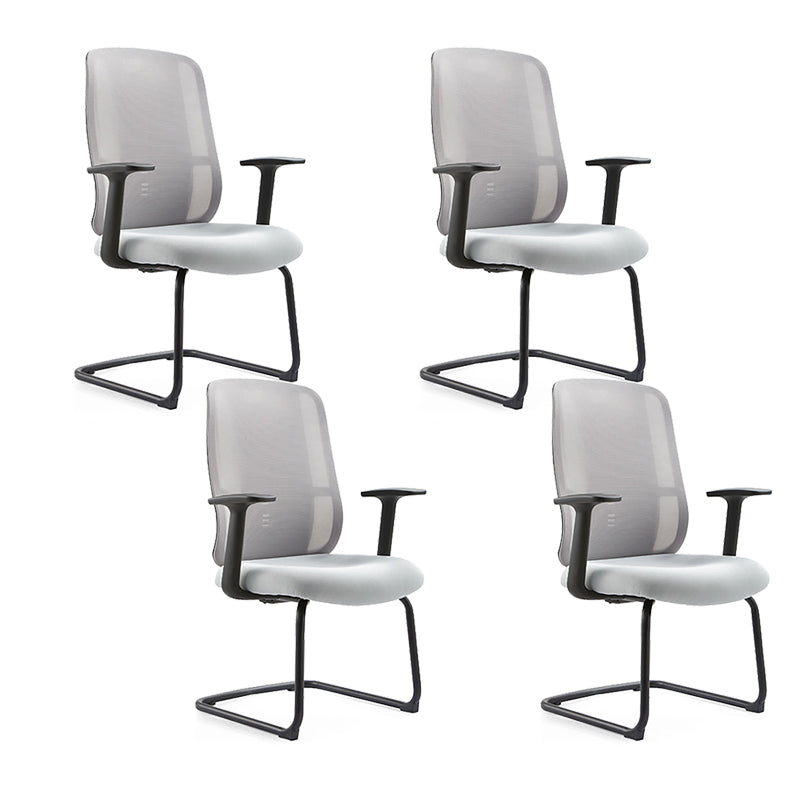 Mid-Back Office Chair Contemporary Lumbar Support Desk Chair Black White 4 Piece Set Clearhalo 'furn' 'furn_office_chair' 'Furniture' 'Office Chairs' 'Office Furniture' 'office_chair' 5902055