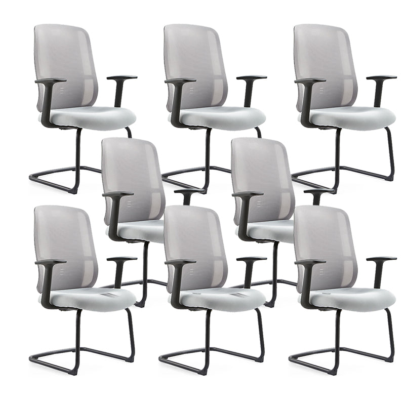 Mid-Back Office Chair Contemporary Lumbar Support Desk Chair Black White 8 Piece Set Clearhalo 'furn' 'furn_office_chair' 'Furniture' 'Office Chairs' 'Office Furniture' 'office_chair' 5902059