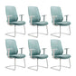 Mid-Back Office Chair Contemporary Lumbar Support Desk Chair White-Blue 6 Piece Set Clearhalo 'furn' 'furn_office_chair' 'Furniture' 'Office Chairs' 'Office Furniture' 'office_chair' 5902067