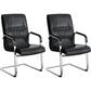 Contemporary Arm Chair Fixed Arms Black Faux Leather Office Chair