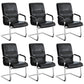 Contemporary Arm Chair Fixed Arms Black Faux Leather Office Chair