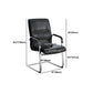 Contemporary Arm Chair Fixed Arms Black Faux Leather Office Chair
